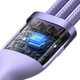 Кабель Baseus Flash Series Ⅱ One-for-three Fast Charging Data Cable USB to M+L+C 66W 1.2m Purple (CASS040005) - зображення 6
