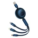 Кабель Baseus Bright Mirror 2 Series Retractable 3-in-1 Fast Charging Data Cable USB to M+L+C 66W 1.1m Blue (CAMJ010103) - зображення 2