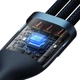 Кабель Baseus Flash Series Ⅱ One-for-three Fast Charging Data Cable USB to M+L+C 100W 1.2m Blue (CASS030003) - изображение 4