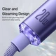Кабель Baseus Crystal Shine Series Fast Charging Data Cable Type-C to iP 20W 2m Purple (CAJY000305) - изображение 5