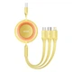 Кабель Baseus Bright Mirror 2 Series Retractable 3-in-1 Fast Charging Data Cable USB to M+L+C 3.5A 1.1m yellow (CAMJ010011) - изображение 1