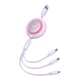 Кабель Baseus Bright Mirror 2 Series Retractable 3-in-1 Fast Charging Data Cable USB to M+L+C 3.5A 1.1m Purple (CAMJ010005) - изображение 2