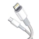 Кабель Baseus High Density Braided Fast Charging Data Cable Type-C to Lightning PD 20W 2m White (CATLGD-A02) - изображение 2