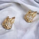 Сережки классические Цветочек с листочком Xuping, медицинское золото 1х1.5 см - изображение 2