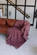 Шерстяной плед Totem Бордовый TARLINI home - изображение 3