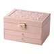 Скринька Casegrace SP-01265 Pink 23*17*13,5 см для прикрас та ювелірних виробів трирівнева на замку - зображення 2