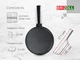 Сковорода Brizoll Optima-Black чугунная с ручкой и стеклянной крышкой 20 см - изображение 5