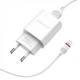 Мережевий Зарядний Пристрій Borofone BA20A 1USB/2.1A + (USB - Lightning) (Білий) - изображение 3