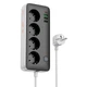 Мережевий подовжувач Hoco Sunlight 4-bit socket AC22 | 3 метри, 3USB/1Type-C, 30W/3A, PD/QC | black - зображення 1