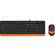 Комплект (клавиатура + мышь) A4Tech Fstyler F1010 Black/Orange (1147551) [114613] - изображение 1
