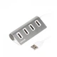 Хаб USB 2.0 Type-A Maxxter HU2A-4P-01 на 4 порта, металл, серебристый - изображение 1