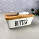 Белая фарфоровая маслёнка с ножом Butter - изображение 2