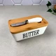 Белая фарфоровая маслёнка с ножом Butter - изображение 4