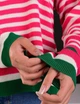 Светр вкорочений у дрібну смужку One Size Батал Малиновий - изображение 5