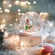Новогодний снежный шар c LED подсветкой, музыкальный, от USB и батареек AA, 8,5x8,5см, Снеговик - изображение 3