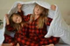Теплая детская пижама (рубашка + штаны) Микрофлис Family look SNS 116-122 красная клетка 2510519 - изображение 6