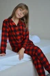 Теплая детская пижама (рубашка + штаны) Микрофлис Family look SNS 110-116 красная клетка 2510519 - изображение 4
