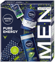 Набір для догляду за тілом Nivea Men Pure Energy Антиперспірант кульковий 50 мл + Гель для душу 250 мл + Бальзам після гоління 100 мл + Шкарпетки (9005800382852) - зображення 1