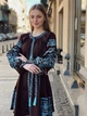 Платье вышиванка льняное бохо стиль с голубой вышивкой меди "Макош шоколад" Коричневое 11864-50 (XL) - изображение 2