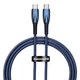 Кабель на 1м. Type-C to Type-C Glimmer Fast-Charging 100W Blue, Baseus для зарядки та передачі даних (CADH000703) - зображення 1