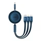 Кабель на 1,1м. Bright Mirror 2 3-in-1 (Micro USB+Lightning+Type-C) 100W Blue Baseus для зарядки та передачі даних (CAMJ010203) - зображення 1