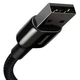 Кабель для Iphone на 2м USB to Lightning Tungsten Gold 2,4A Black, Baseus для зарядки та передачі даних (CALWJ-A01) - зображення 3