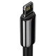 Кабель для Iphone на 2м USB to Lightning Tungsten Gold 2,4A Black, Baseus для зарядки та передачі даних (CALWJ-A01) - зображення 5