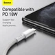 Кабель 2м.Type-C to Lightning High Density Braided 20W White, Baseus для зарядки, передачи данных (CATLGD-A02) - изображение 7
