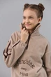 Подростковый спортивный флисовый костюм для девочки IRmAS 1191 146 беж с лампасами - изображение 2
