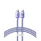 Кабель Baseus Crystal Shine Series Fast Charging Data Cable Type-C to Type-C 100W 1.2m Purple (CAJY000605) - изображение 1