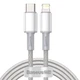 Кабель Baseus High Density Braided Fast Charging Data Cable Type-C to Lightning PD 20W 2m White (CATLGD-A02) - изображение 1