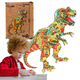 Puzzle drewniane PuzzleOK Tyranozaur rex 42 x 29.7 cm 129 elementów (4821993007182) - obraz 5