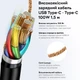 Зарядний пристрій RZTK GaN2 65W 2 USB-C (PD3.0) + кабель USB-C 100W Black - зображення 8