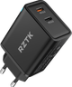 Зарядний пристрій RZTK GaN2 65W 2 USB-C (PD3.0) + кабель USB-C 100W Black - зображення 18