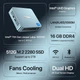 Міні ПК PELADN WI-4 / Intel Celeron N5095 / RAM 16GB / SSD 512GB / 2 x HDMI / LAN / Wi-Fi 5 / Bluetooth 4.2 / Windows 11 / Blue - зображення 4
