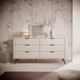 Комод Perfect Home Lante 6S/163 81.2x163.2x38 см, 6 шухляд, чорні ніжки Бежевий (000012377004) - зображення 5