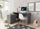 Стіл офісний письмовий Perfect Home Teo 3S/138 138.2x76x110 см, 3 шухляди Графіт (000012376979) - зображення 3
