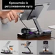Беспроводная зарядная док-станция TONGDAYTECH 6в1 зарядное устройство с подсветкой и часами для iPhone / Airpods / Apple Watch, черная "G" (94052267) - изображение 3