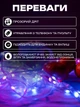 Гірлянда розумна світлодіодна штора різнокольорова RGB 300Led 6х3 м з контролером Lemleo - зображення 2
