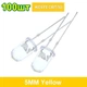 Светодиоды 5мм 3V 20ma 100шт dip Желтый свет White-Yellow (131) - изображение 1