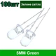 Светодиоды 5мм 3V 20ma 100шт Зеленый свет White-Green (134) - изображение 1