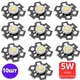 Светодиоды яркие 5W 4500K 3.6v 500Lm 700мА 10шт Теплоотвод алюминий Natural White Нейтрально белый-дневной свет (122) - изображение 1