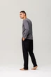 Пижама мужская Handy Wear Cotton Basic лонгслив темносерый + штаны прямые черные M - изображение 5