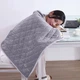 Електрична ковдра плед з підігрівом від Power Bank USB 5V 100х140см, оксамитове (сірий) - зображення 7