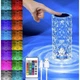 Настольная светодиодная лампа-ночник Роза на 16-цвет RGB "Crystal Rose" с пультом, прозрачная - изображение 1