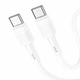 Зарядний кабель HOCO X83 Victory Type-C to Type-C Cable 60W 3A 1m White - зображення 3
