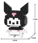 Детский 3D конструктор / пазл "KUROMI" BRICKS развивающий игрушечный набор из миниблоков в форме Куроми, 151 деталь, белый (93603262) - изображение 3