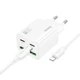 Зарядний пристрій Hoco N55 Fundador PD20W four-port (2USB-A/2C) + Type-C to Lightning White - зображення 2