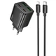 Сетевое зарядное устройство Hoco N55 Fundador PD20W four-port (2USB-A/2C) + Type-C to Lightning Black - изображение 1