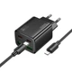 Сетевое зарядное устройство Hoco N55 Fundador PD20W four-port (2USB-A/2C) + Type-C to Lightning Black - изображение 2